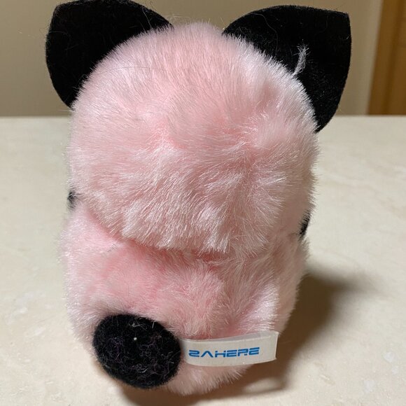 2/$20, Vintage Plush Toy – Adorable Pink Furry Animal with Bow Tie - Picture 4 of 9